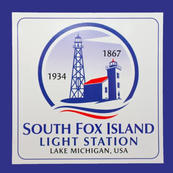 South Fox Island Light Station 4" by 4" Magnet